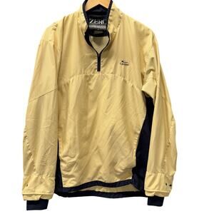 Zero Restriction Jacket Mens Large CARMEL Golf 1/4 Zip Yellow Blue Vintage USA